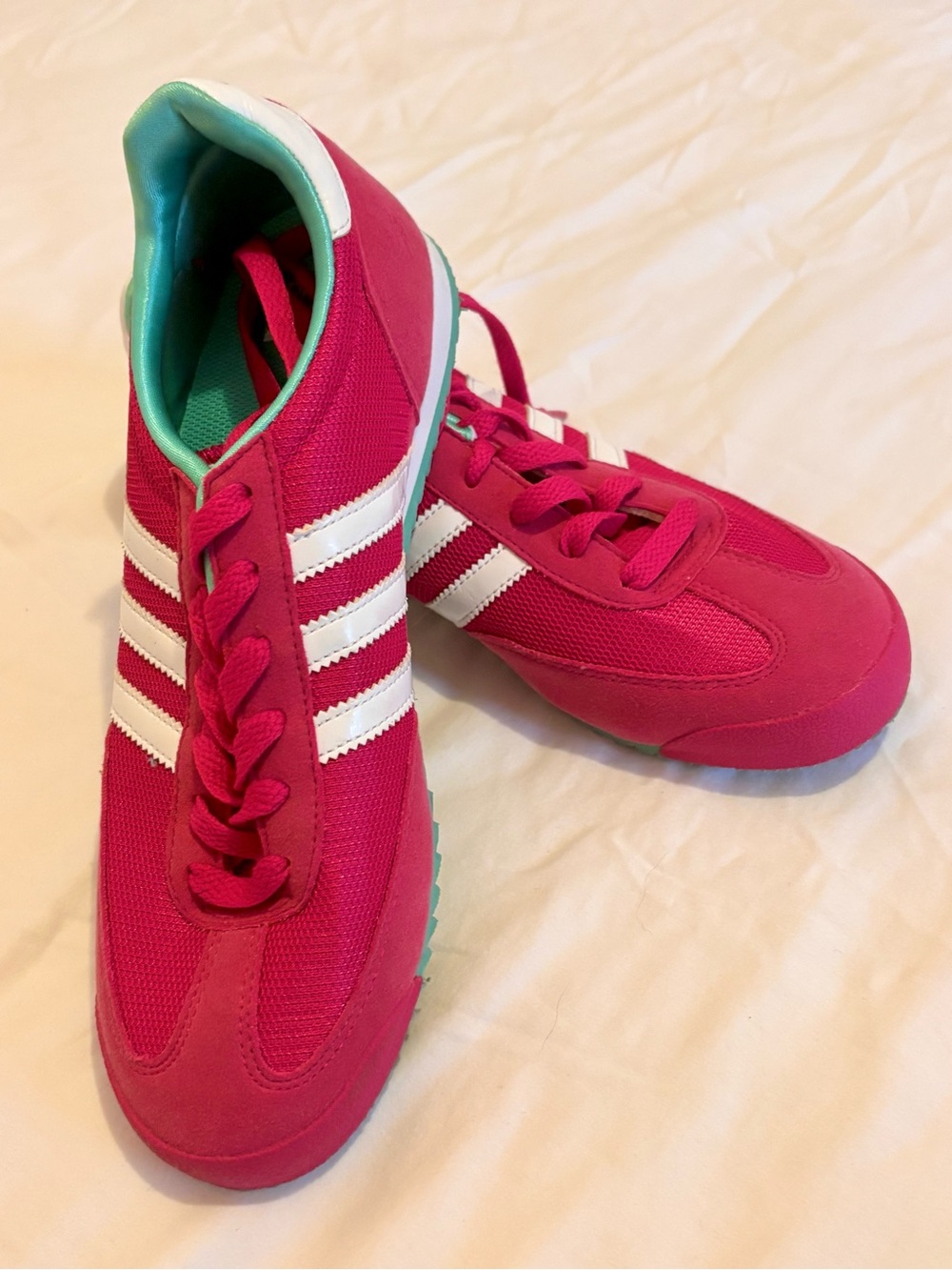 Adidas Dragons Pink and Teal Sneakers
